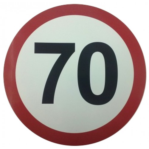Наклейка "Ограничение скорости 70 км/ч"